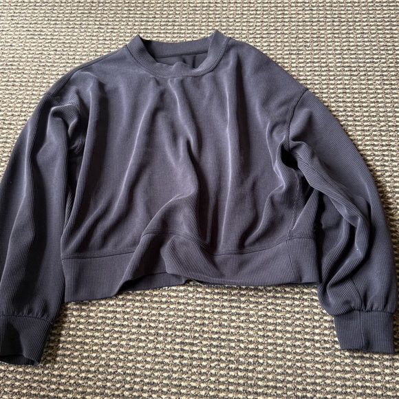 Perfectly oversized ribbed crop crew - Picture 2 of 3